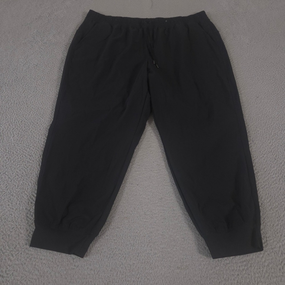 Old Navy Pants Womens 2X Black Joggers SleekTech High-Waisted Go-Dry Athletic
